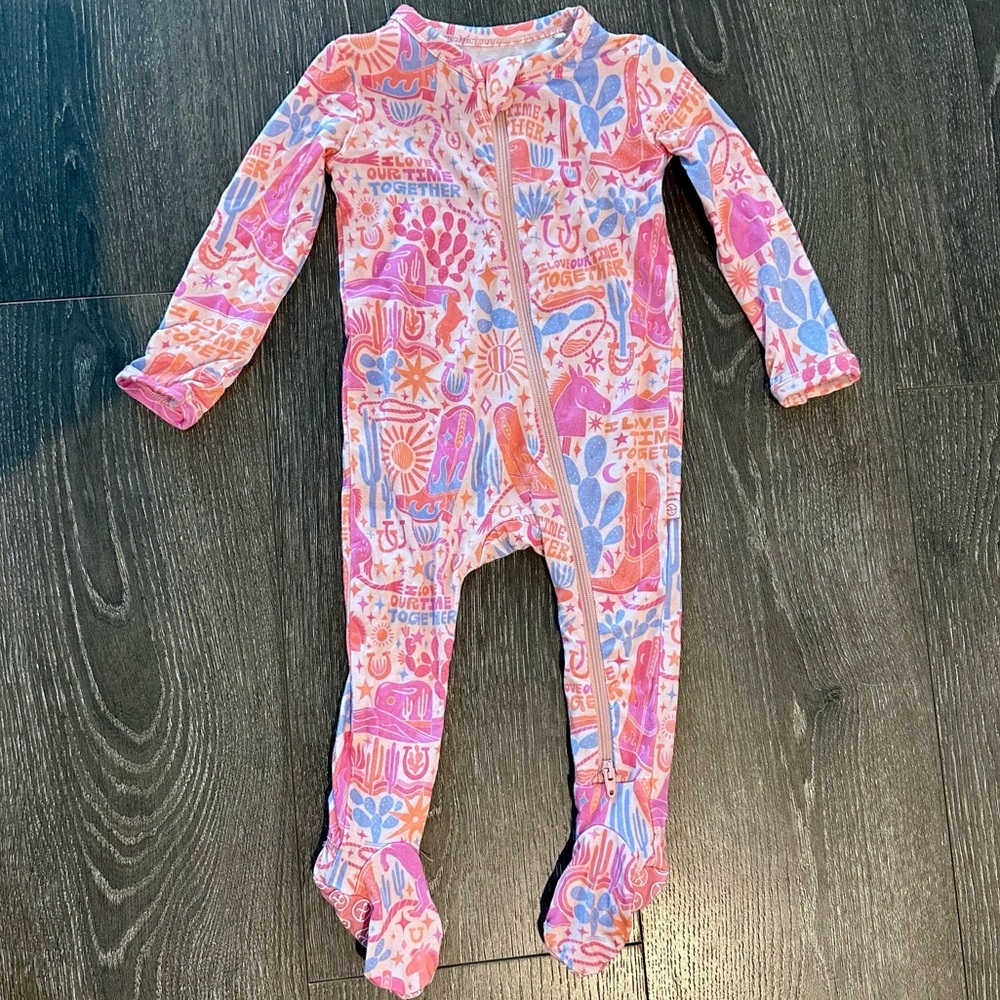 Raising Mama Neon Western Theme Baby Girl Bamboo Pajama